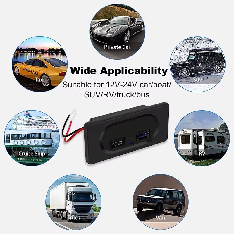 12V RV USB Wall Outlet