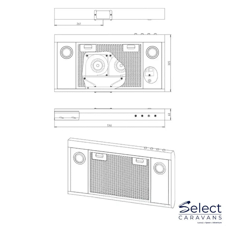 Camec Rangehood Surface Mounted 12V Accessory
