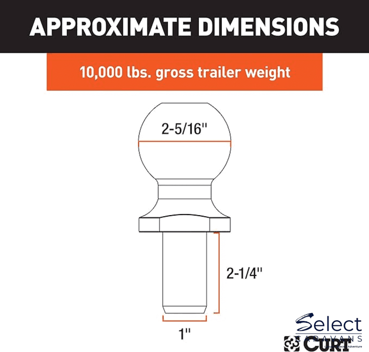 CURT 40007 Chrome Tow Ball - Select Caravans Limited