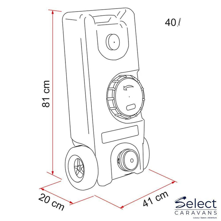 Fiamma 40Lt Portable Waste Tank - Select Caravans Limited