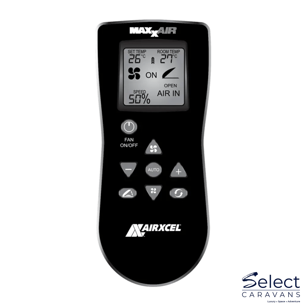 MaxxFan Plus with Thermostat Power Lift Rain Sensor and Remote Accessory