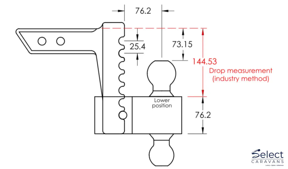 Technical drawing of a mechanical component with measurements in millimeters