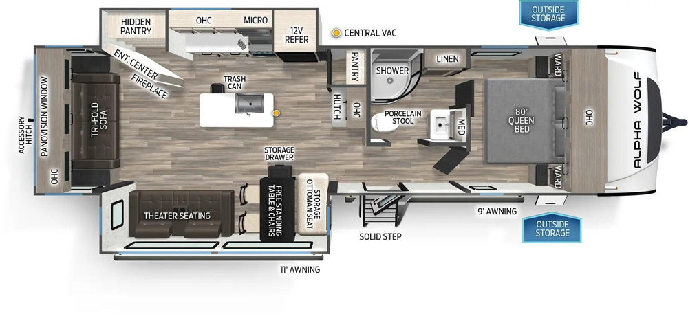 Alpha Wolf - 26RL 9.3m rear lounge 4 berth - Select Caravans Limited