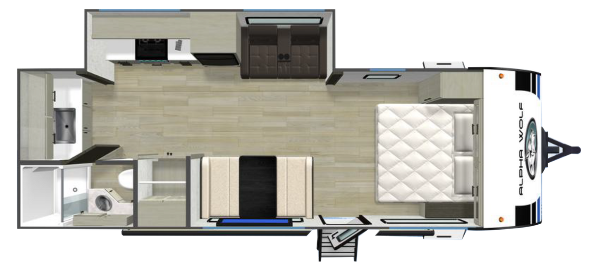 Alpha Wolf 25RKX - Rear Kitchen Couples Caravan for Sale NZ | 8.2m