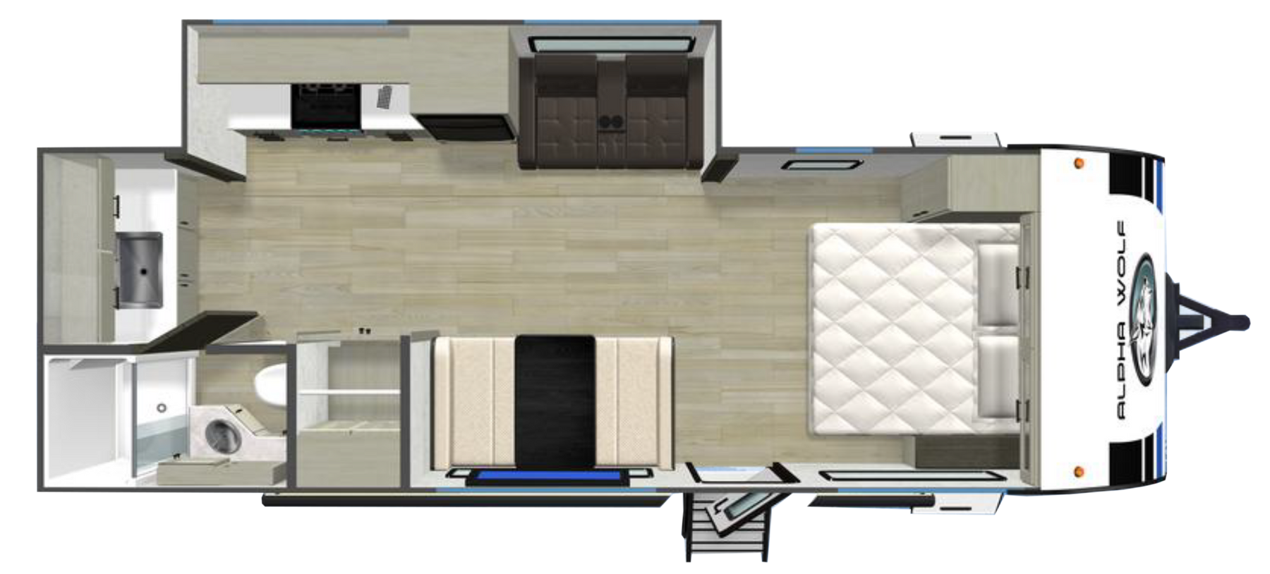Alpha Wolf 25RKX - Rear Kitchen Couples Caravan for Sale NZ | 8.2m