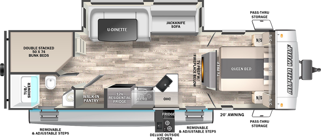 Alpha Wolf - 26DBH, 8.4m, bunks, 6+ berth (Grey Exterior)