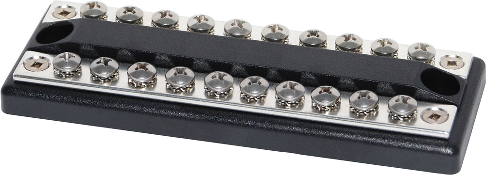 Blue Sea 100A Common Dual Busbar - 10 + 10 Terminals, 100A Continuous Rating - Busbar