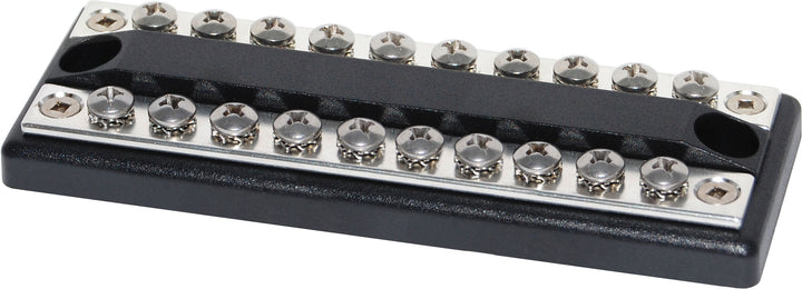 Blue Sea 100A Common Dual Busbar - 10 + 10 Terminals, 100A Continuous Rating - Busbar