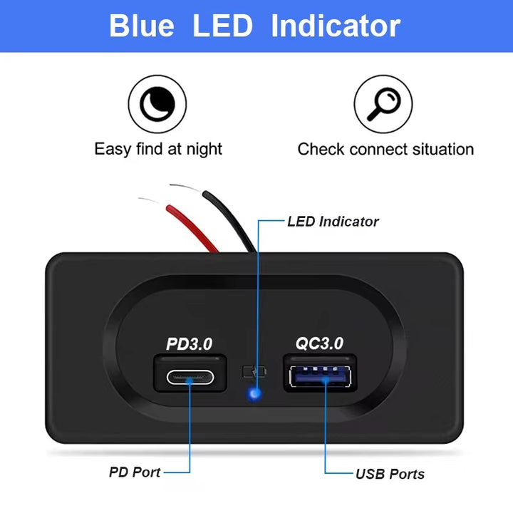 12V RV USB Wall Outlet