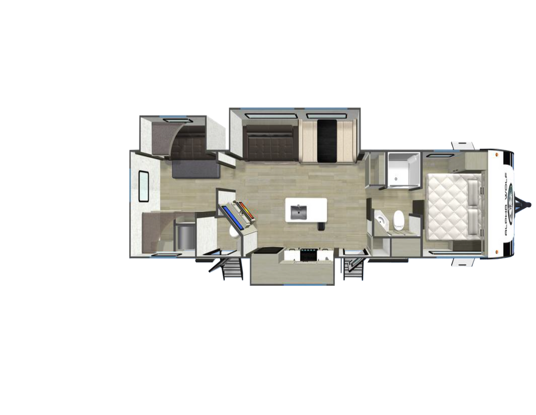 Alpha Wolf 32BHX - 11 Berth Bunkhouse Caravan for Sale NZ | 11.6m