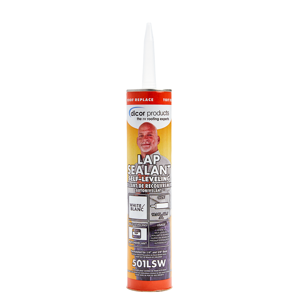 Dicor 501LSW white self-levelling RV roof lap sealant – single tube