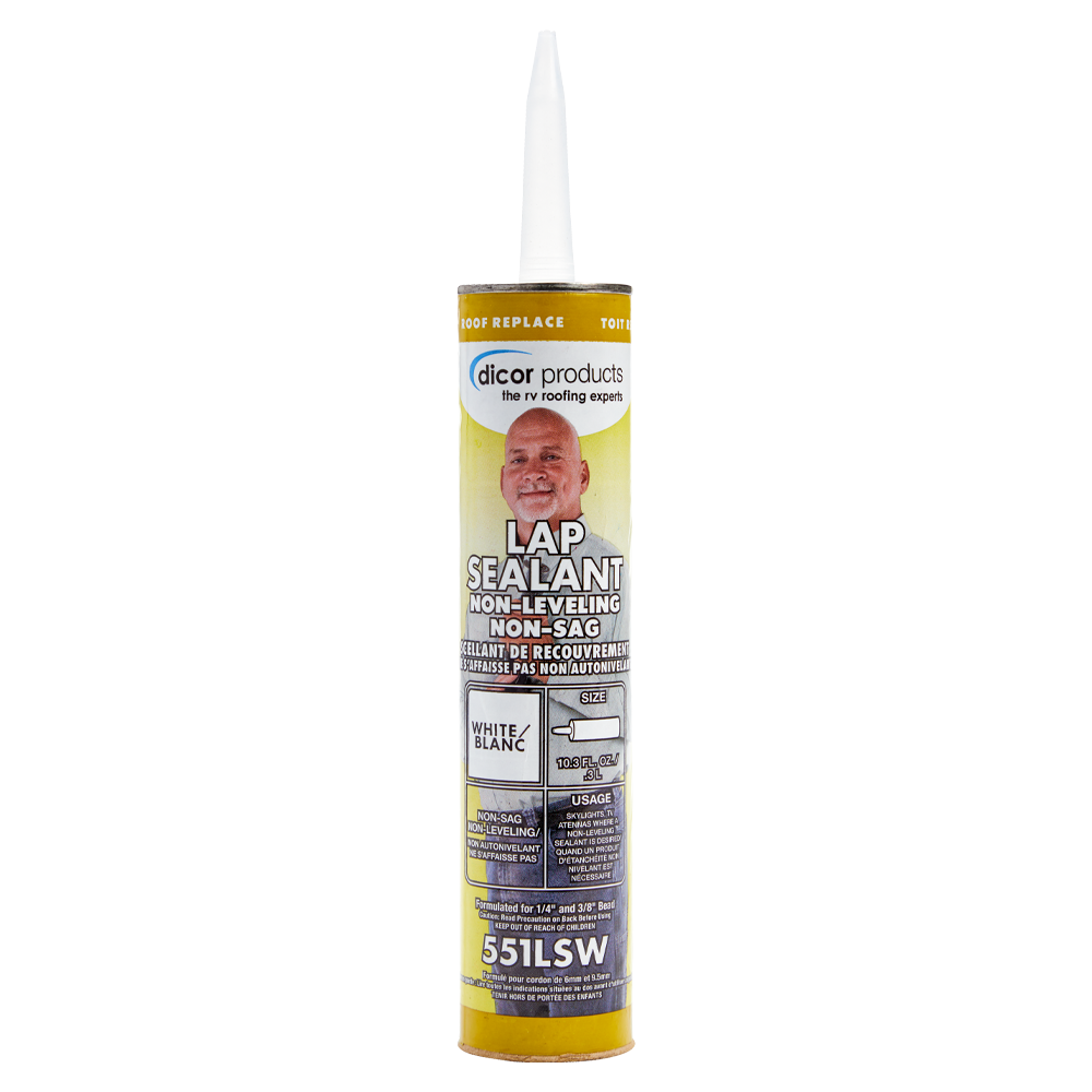 Dicor 551LSW white non-levelling RV roof lap sealant – single tube