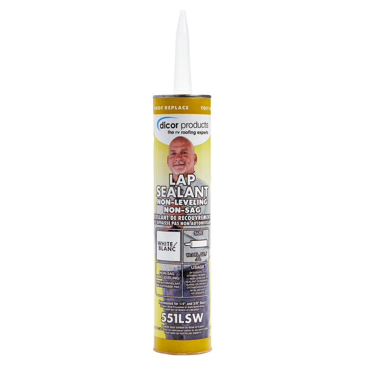 Dicor 551LSW white non-levelling RV roof lap sealant – single tube
