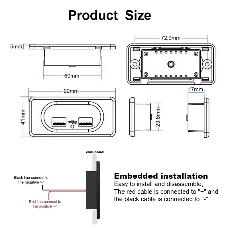 12V RV USB Wall Outlet
