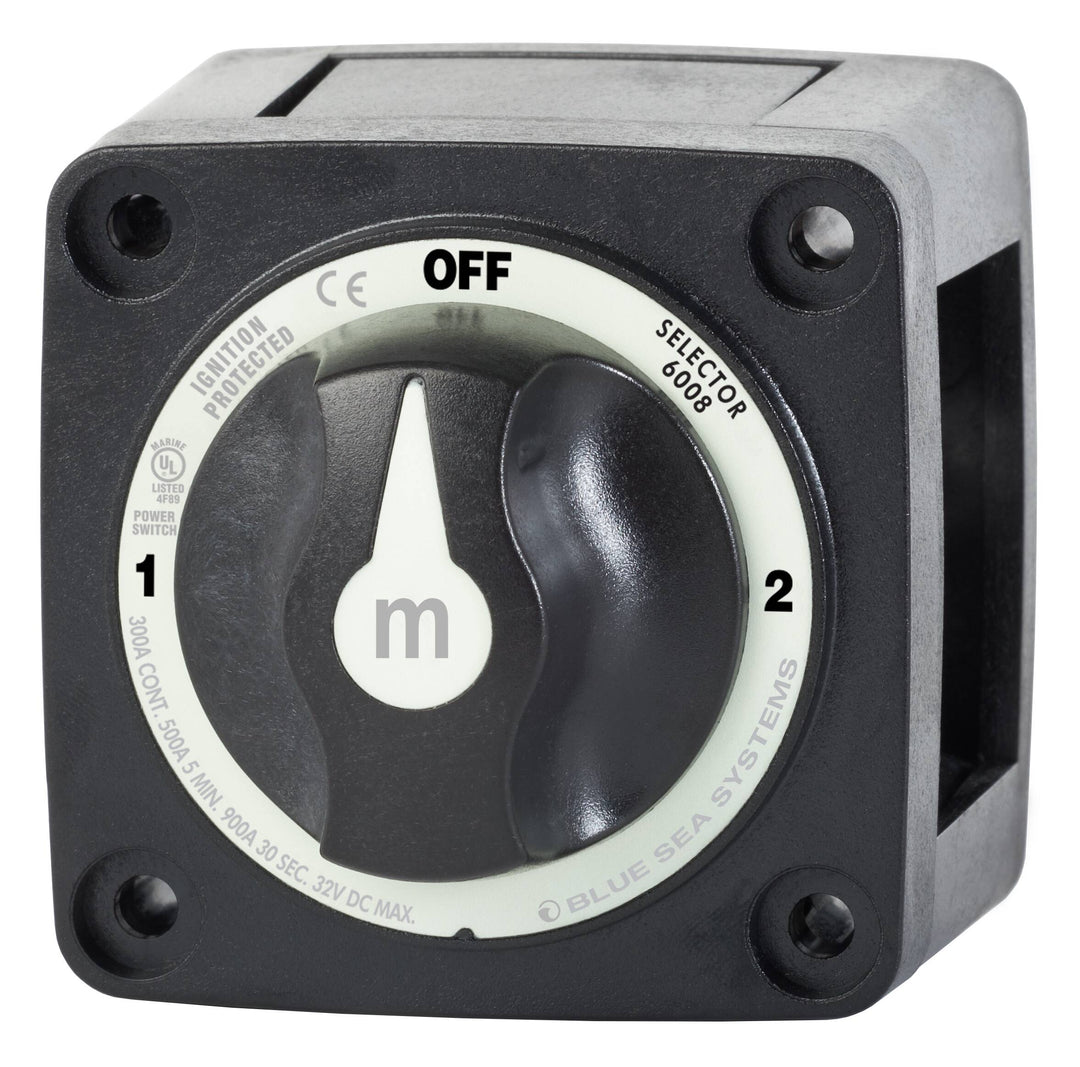 Blue Sea M Series Battery Switch - 3 Position, 300A, Isolated Battery Banks to All Loads, Black - Battery Switch
