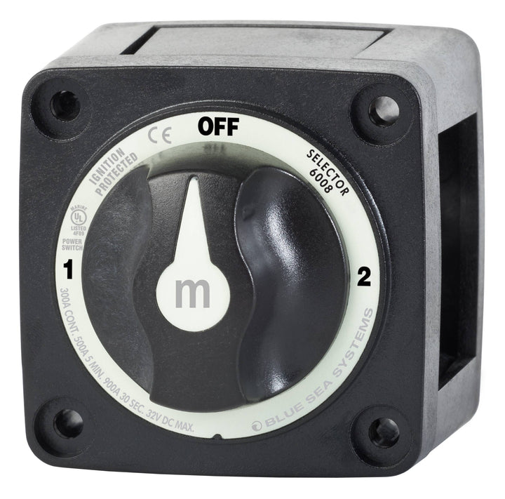 Blue Sea M Series Battery Switch - 3 Position, 300A, Isolated Battery Banks to All Loads, Black - Battery Switch