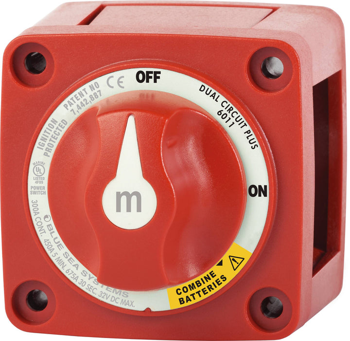 Blue Sea M Series Battery Switch - ON/OFF, 300A, Dual Battery with Emergency Crossover - Battery Switch
