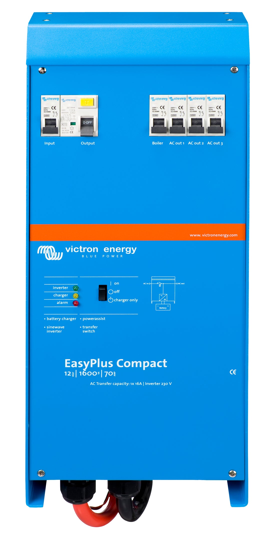 Easy Plus - 12V, 1600VA Invert, 70A Charge, 16A AC