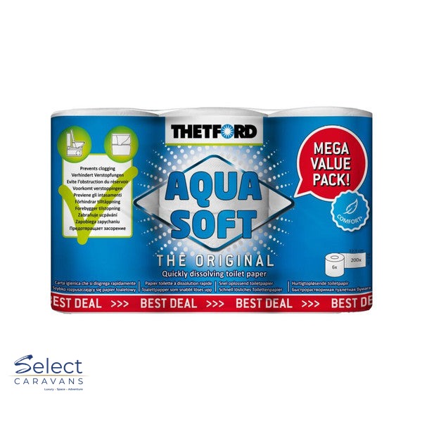 Thetford Aqua Soft Toilet Paper - 6pk – additives for caravan and RV use