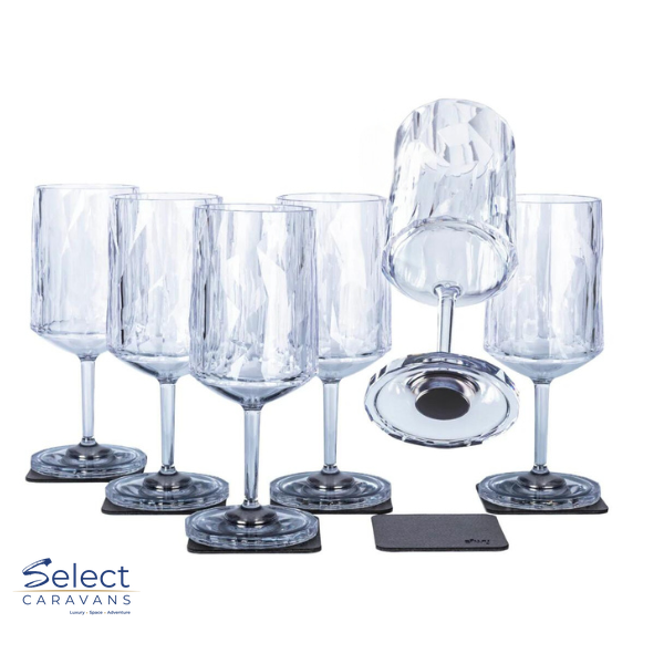 Silwy Magnetic Plastic Glass - Wine 0.3l Set of 6 – kitchenware for caravan and RV use