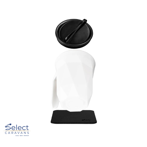 Silwy - Plastic TO-GO Handle Cup (Pad in White) – kitchenware for caravan and RV use