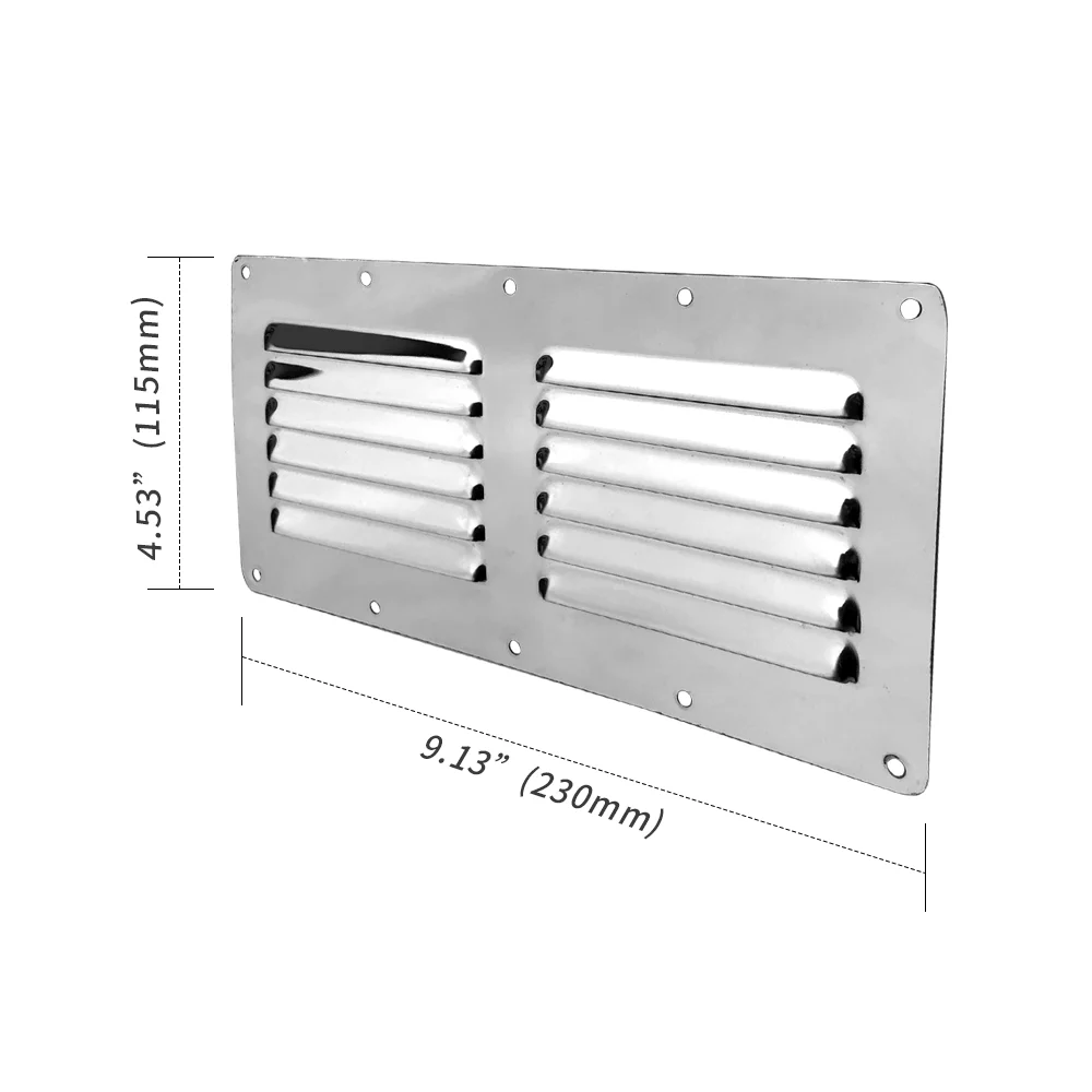 Stainless steel louvre air vent dimensions 230mm x 115mm