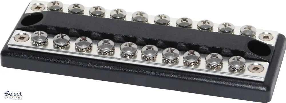 Blue Sea 100A Common Dual Busbar - 10 + 10 Terminals, 100A Continuous Rating - Busbar