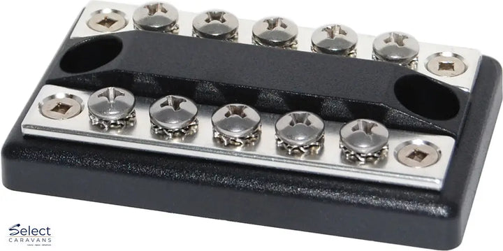 Blue Sea 100A Common Dual Busbar - 5 + 5 Terminals, 100A Continuous Rating - Busbar