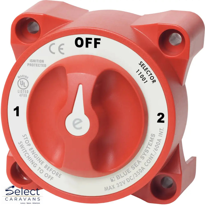 Blue Sea E Series Battery Switch - 1/2/Off, 350A with AFD - Battery Switch