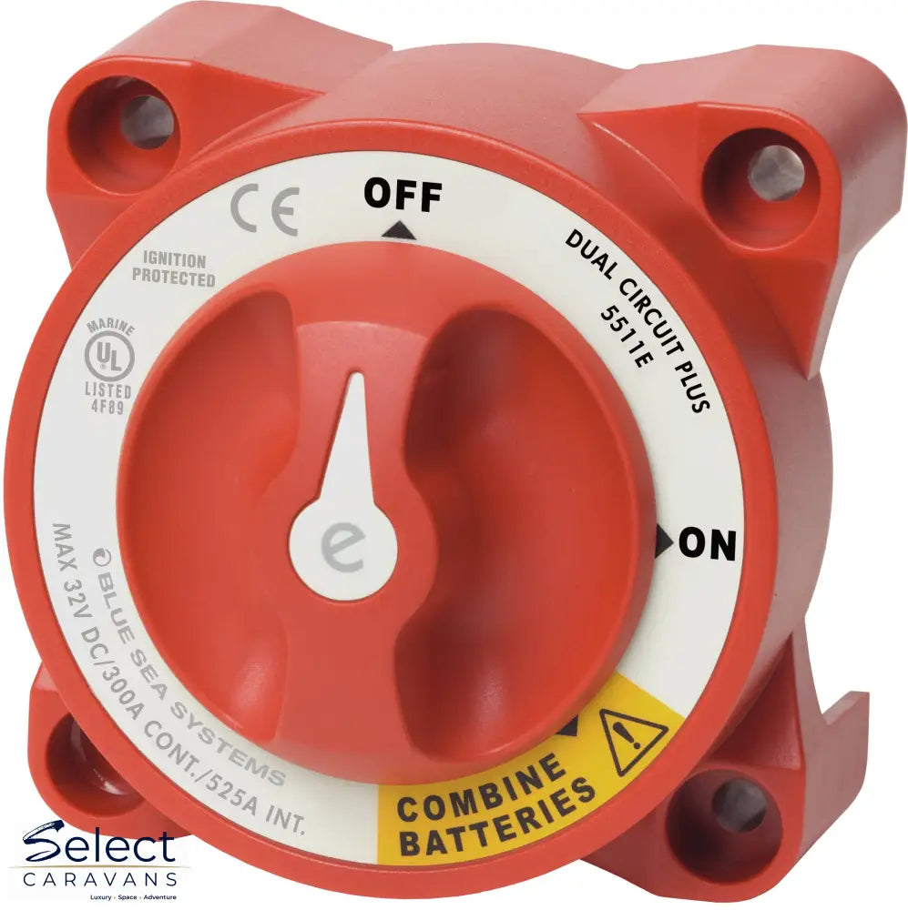 Blue Sea E Series Battery Switch - ON/OFF, 350A DUAL CURCUIT WITH EMERGENCY CROSSOVER - Battery Switch