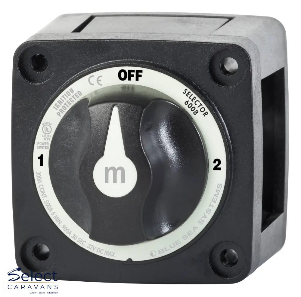 Blue Sea M Series Battery Switch - 3 Position, 300A, Isolated Battery Banks to All Loads, Black - Battery Switch