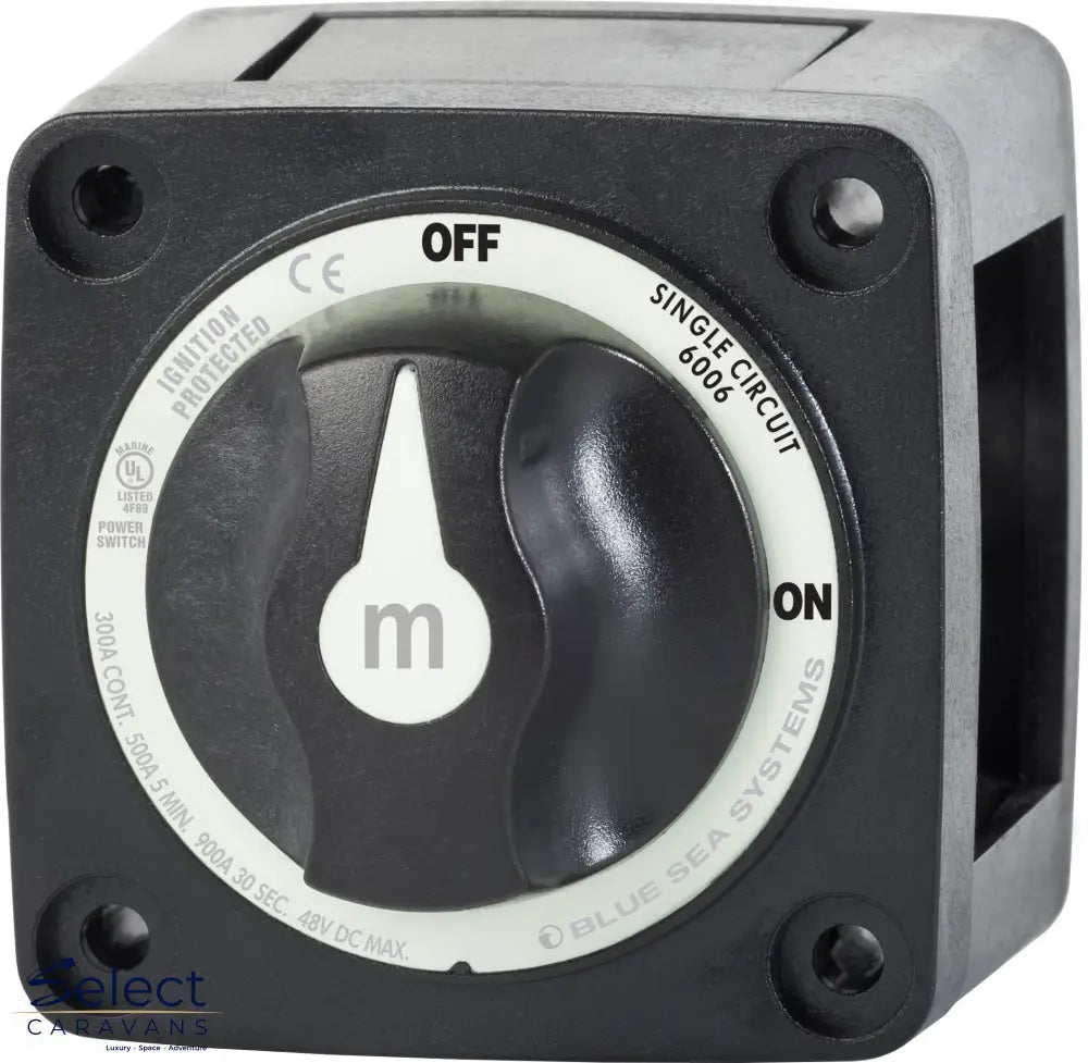 Blue Sea M Series Battery Switch - ON/OFF, 300A – Black - Battery Switch