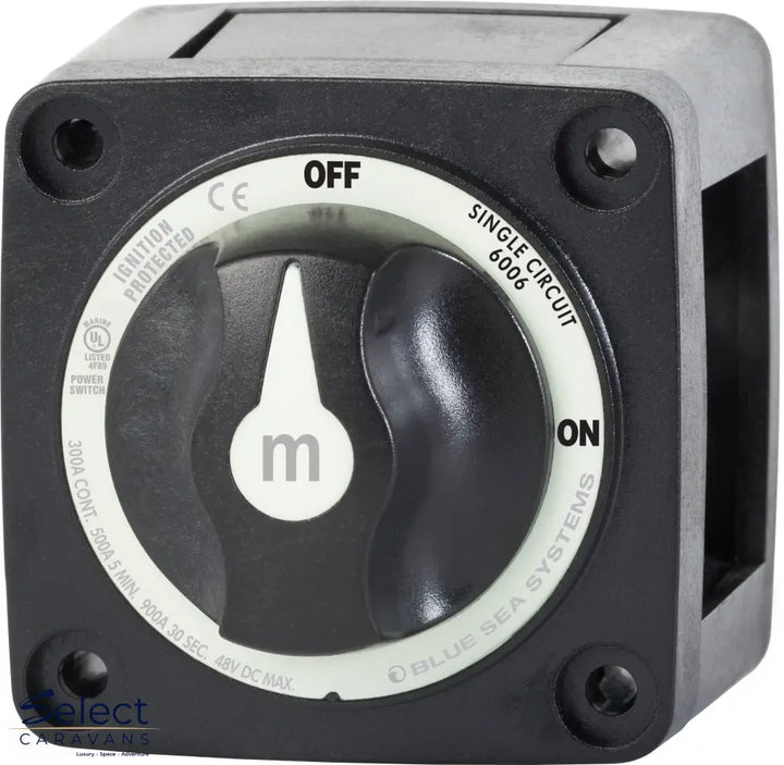 Blue Sea M Series Battery Switch - ON/OFF, 300A – Black - Battery Switch