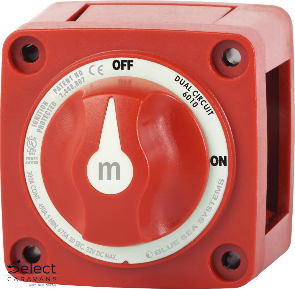 Blue Sea M Series Battery Switch - ON/OFF, 300A, Dual Battery - Battery Switch