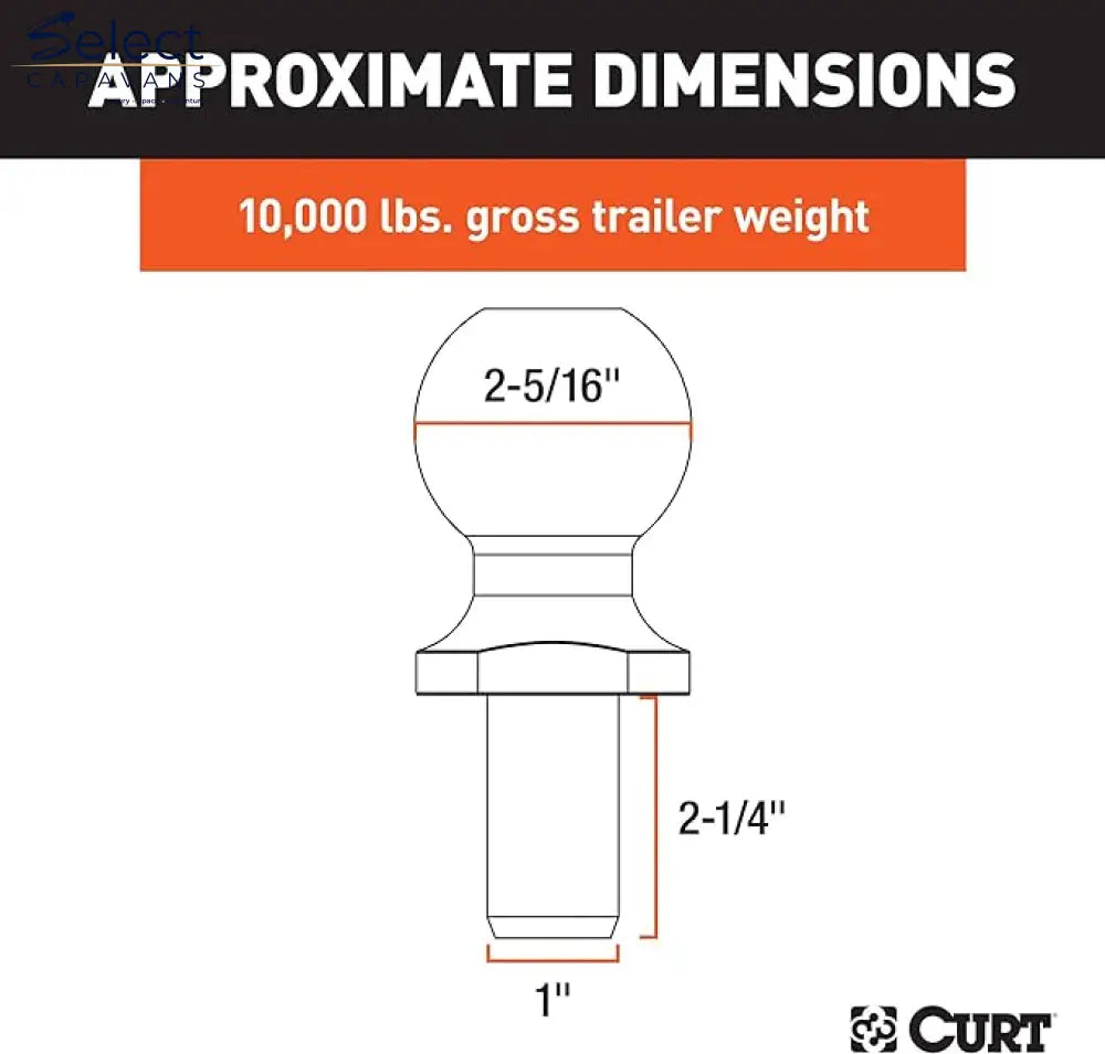 CURT 40007 Chrome Tow Ball - Select Caravans Limited