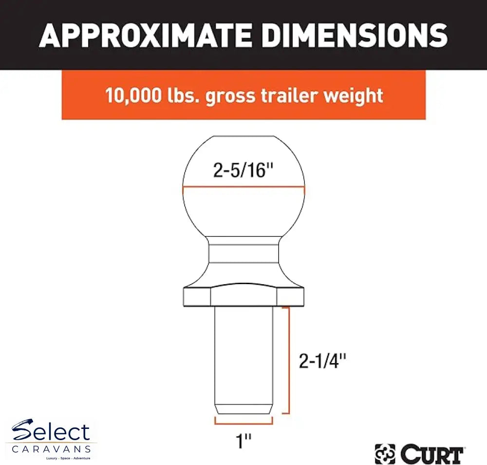 CURT 40007 Chrome Tow Ball - Select Caravans Limited