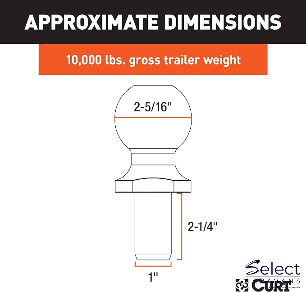 CURT 40007 Chrome Tow Ball - Select Caravans Limited