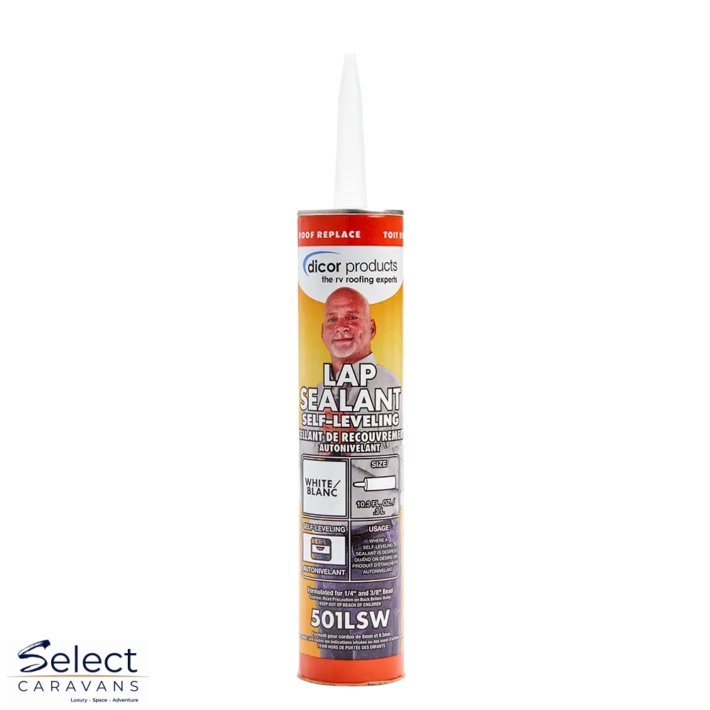 Dicor 501LSW white self-levelling RV roof lap sealant – single tube