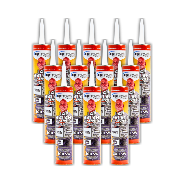Dicor 501LSW white self-levelling RV roof sealant – 12 pack