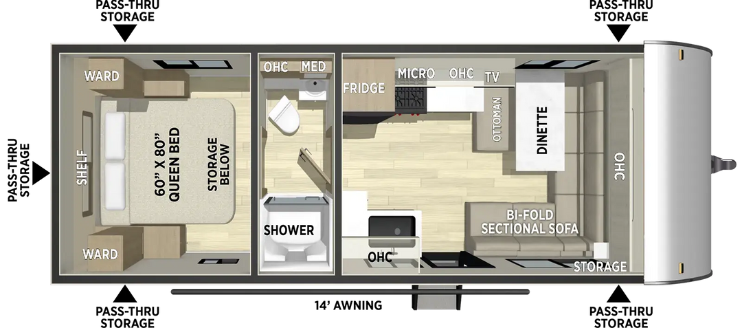 Freedom Express 249SE caravan floorplan