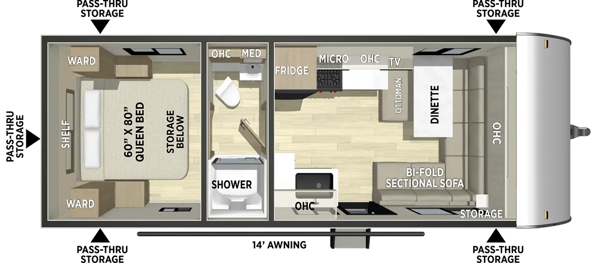 Freedom Express 249SE caravan floorplan