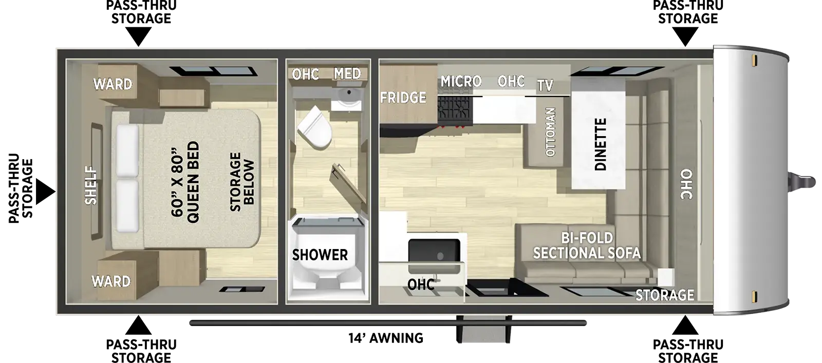Freedom Express 249SE caravan floorplan