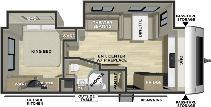 Freedom Express 259FKDS caravan floorplan