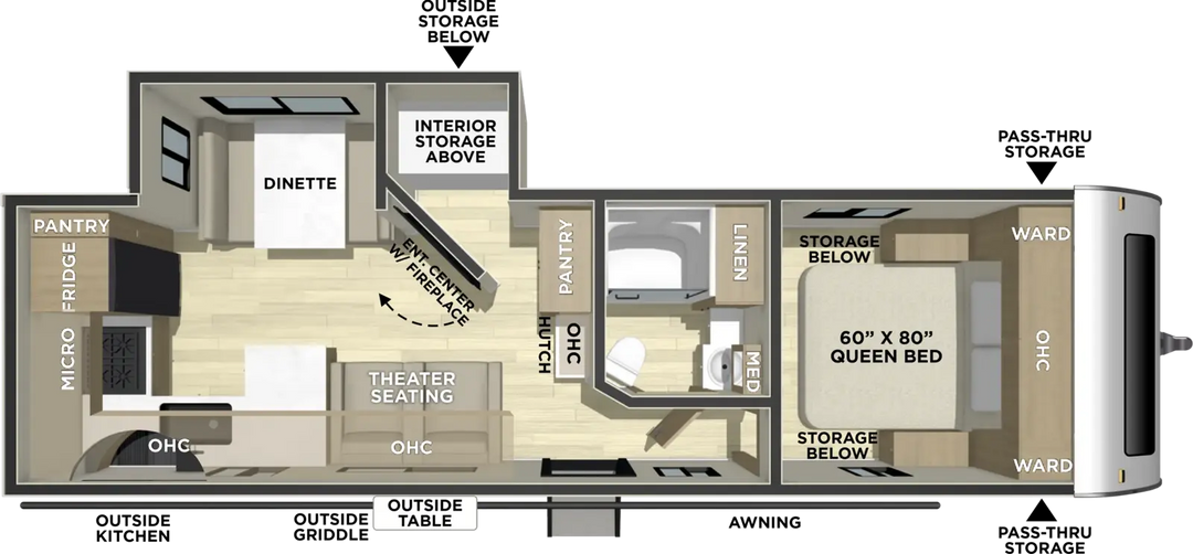 Freedom Express 274RKS caravan floorplan
