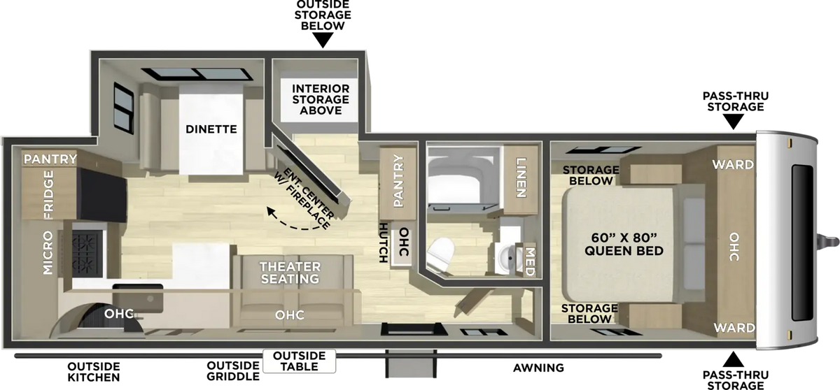 Freedom Express 274RKS caravan floorplan