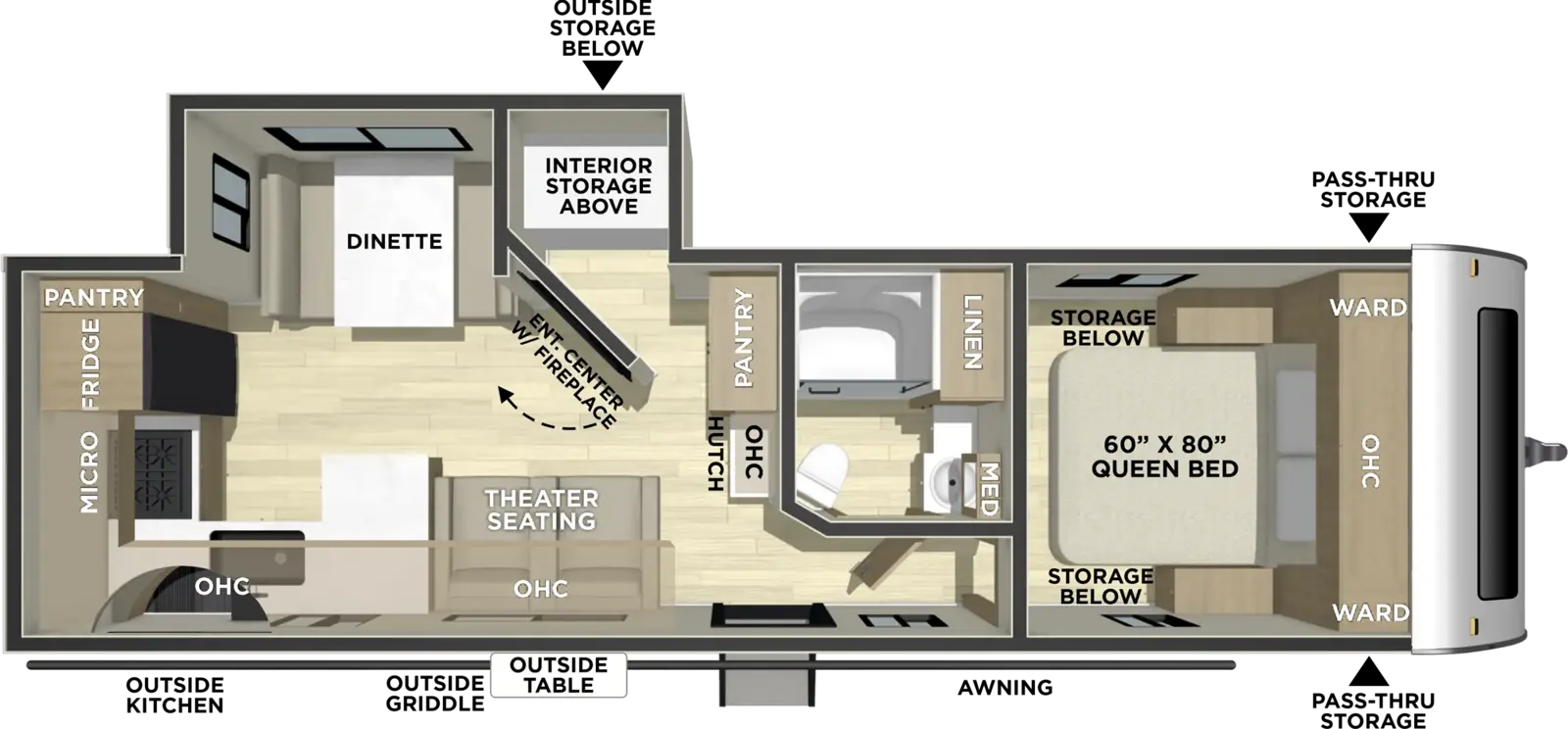 Freedom Express 274RKS caravan floorplan