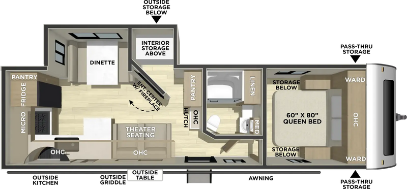 Freedom Express 274RKS caravan floorplan