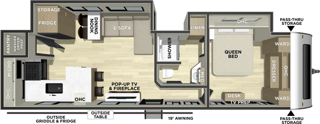 Freedom Express 300RKS caravan floorplan