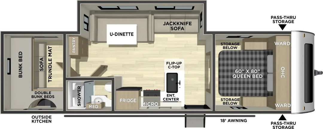 Freedom Express 30SE caravan floorplan