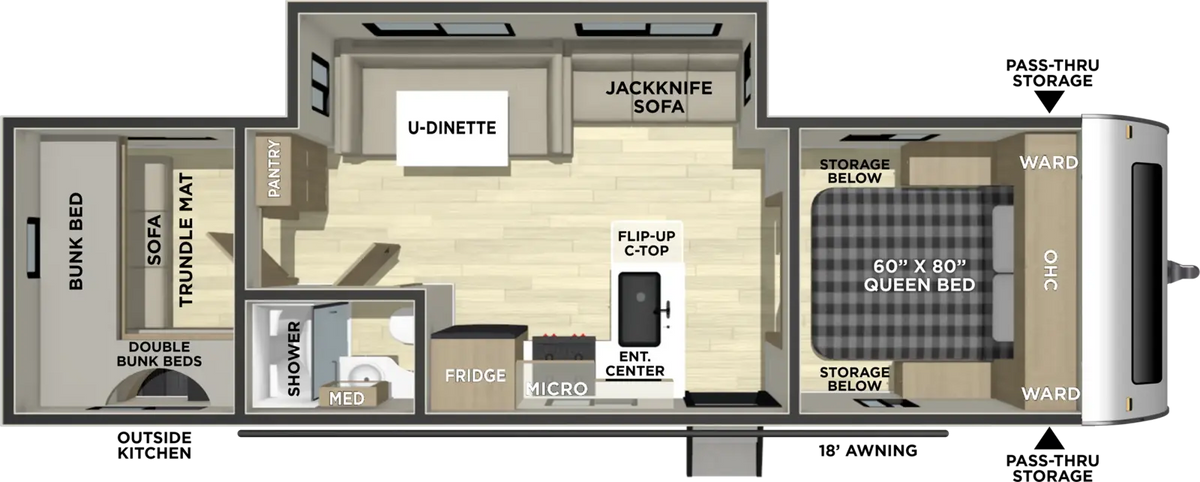 Freedom Express 30SE caravan floorplan